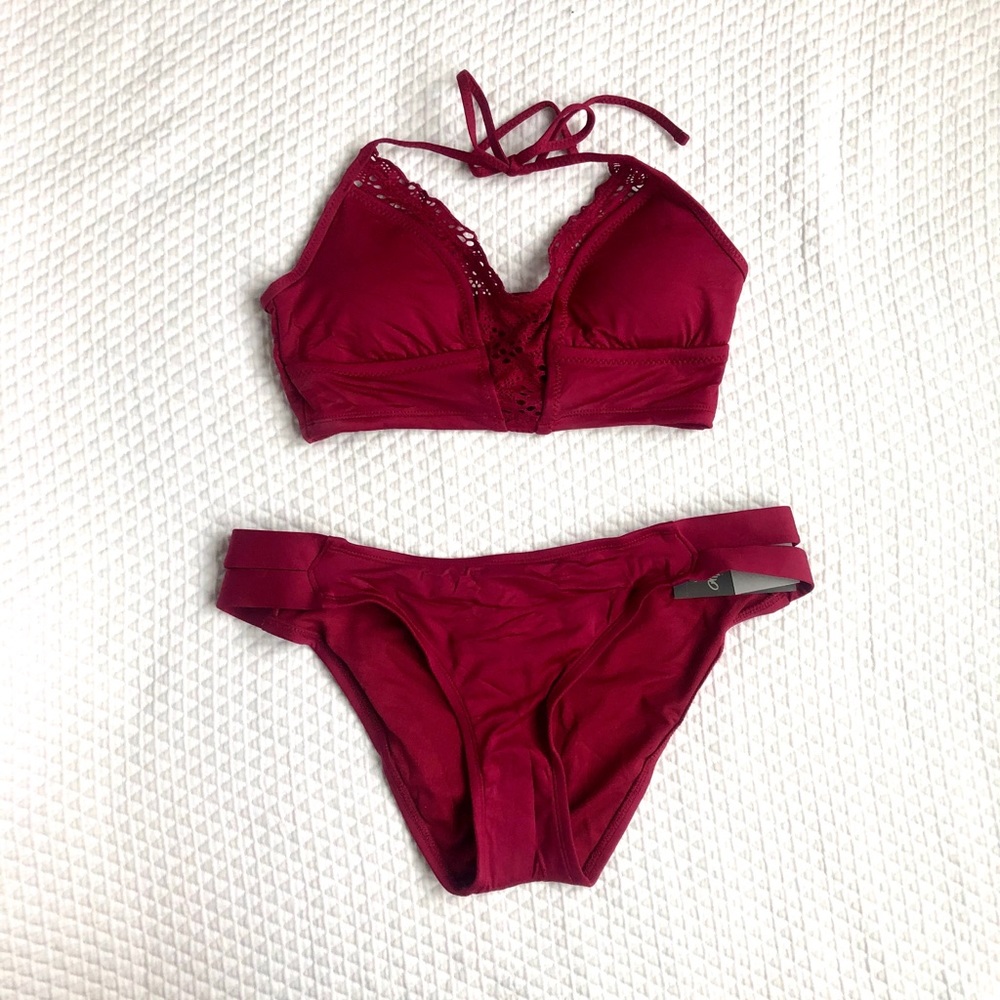 Wine Red Target Bikini